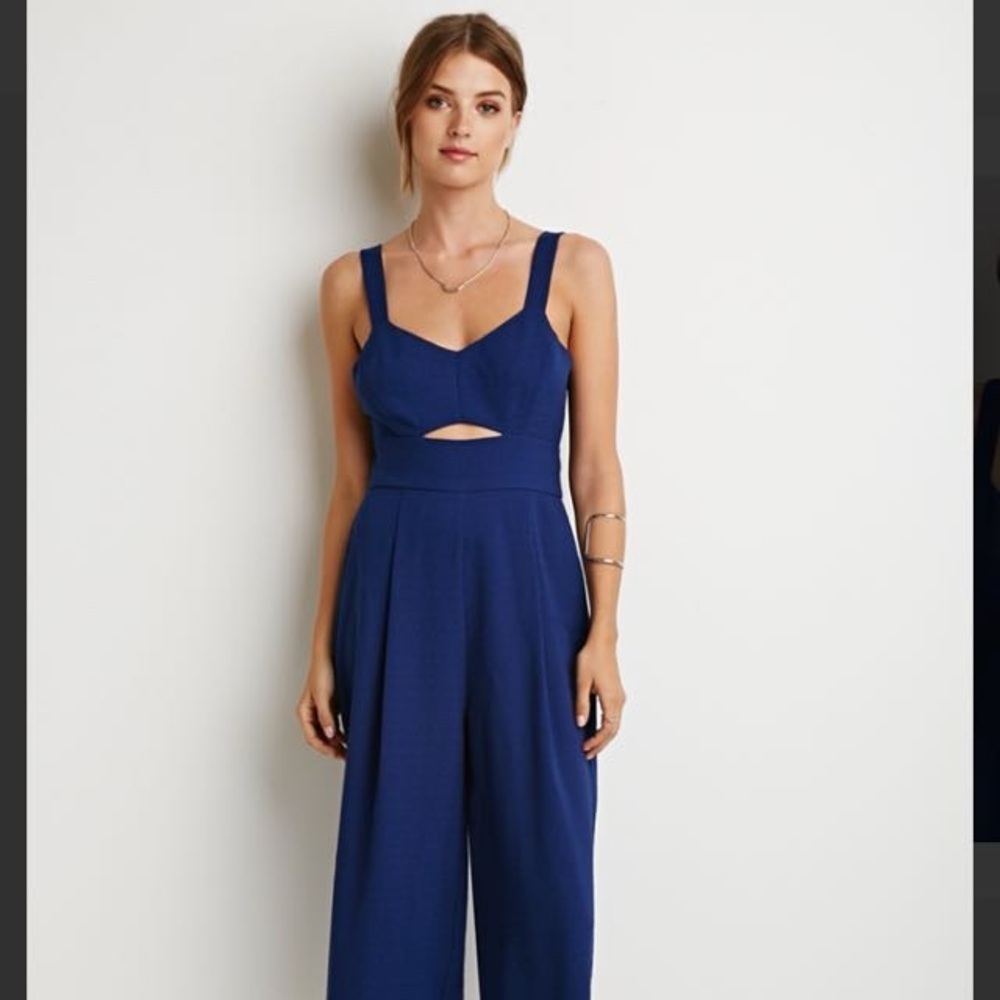 Forever 21 Contemporary Textured Woven Jumpsuit